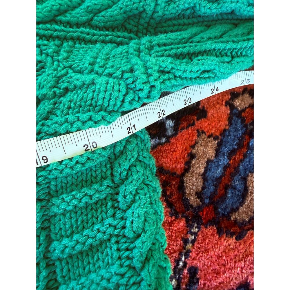 Polo Ralph Lauren Cable Knit American USA lag Sweater Flag jeans Small Green - Picture 7 of 8